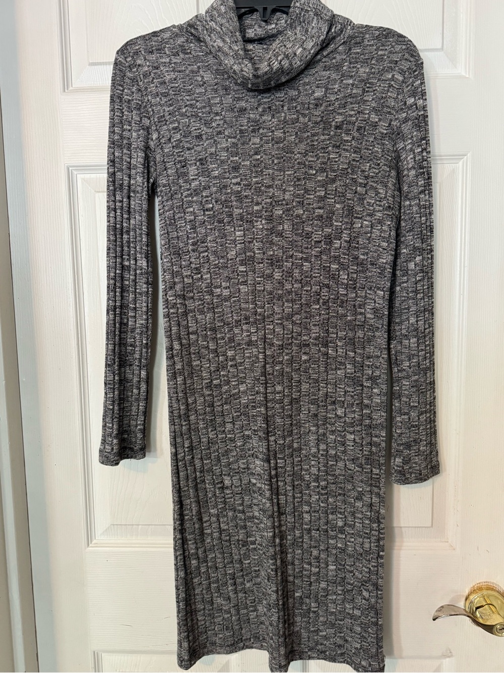 Forever 21 Gray Ribbed Turtleneck Sweater Dress